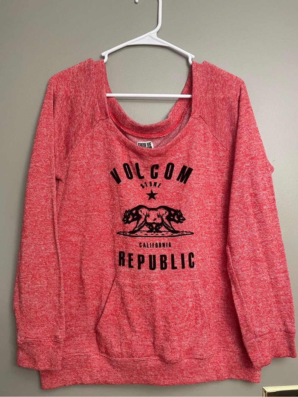 Volcom Pink Scoop-Neck Republic Sweatshirt
